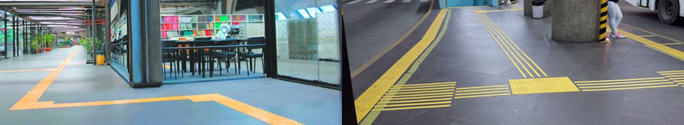 piso de borracha para deficientes visuais